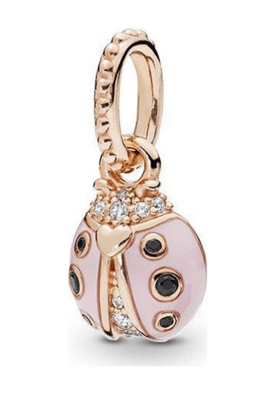 Pembe Uğur Böceği Charm Gümüş Kaplama