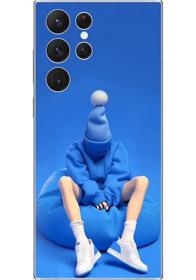 Samsung Galaxy S22 Ultra Uyumlu Şeffaf Kılıf No Face 5 Tasarımlı