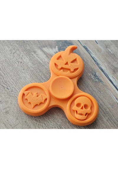 3d Baskı Balkabağı Yarasa Ve Kurukafa Figürlü Fidget Spinner Turuncu