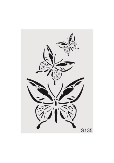 Kk Swords Stencil Tasarım S135 Kelebek Desen - Dekoratif Duvar Ve Eşya Boyama Şablonları 21x30 Cm