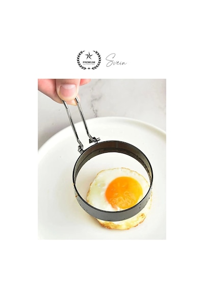 Premium Yanmaz Yapışmaz Paslanmaz Metal Yuvarlak Omlet Krep Kalıbı Tava Sahanda Yumurta Pankek Çok Renkli