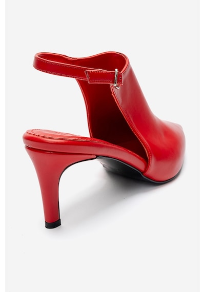 Luvishoes Rosalıe Kırmızı Cilt Sivri Burunlu Kadın Topuklu Ayakkabı