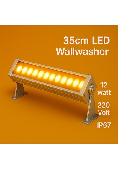 35cm 12w Led Wallwasher Amber Dış Cephe, Minare, Bahçe Aydınlatma Iç-dış Kullanım Ip65 Amber