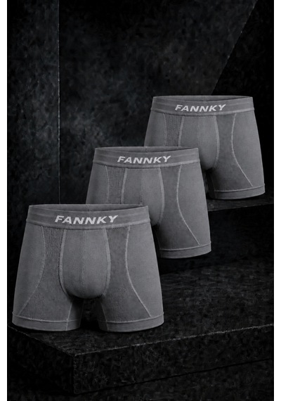 Womanandkids Night Gri Erkek Rahat Esnek Seamless 3 Lü Boxer