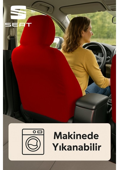 Aracınız İçin Özel Olarak Tasarlanan Seat Toledo İle Uyumlu Oto Koltuk Kılıfı İle Sürüş Kırmızı Kırmızı