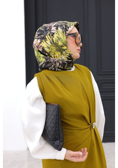 Silk Home Twill İpek Eşarp 11457-23 Siyah, Haki, Sarı, Acı Kahve, Mocha Mousse
