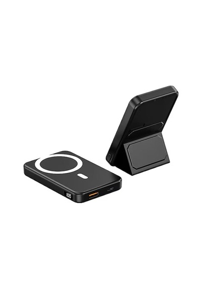 10.000mah Dijital Göstergeli Taşınabilir 22.5w Hızlı Şarjlı Telefon Standlı Powerbank 200g Hafiflikte Ofis, Seyahatte, Alışverişte Kullanıma Uygun Şık Magsafe Powerbank-1336 BEYAZ