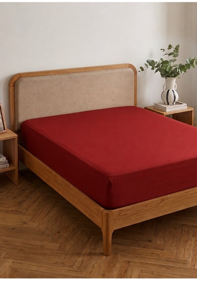 Bella Maison Premium Tencel King Size Lastikli Saten Çarşaf Bordo 180x200x35 Cm Bordo
