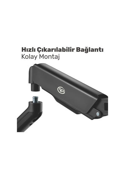 Npo Std46024e Airgrip 17"-32" Ergonomik 360 Amortisörlü Vesa Çift Kol Monitör Tutucu