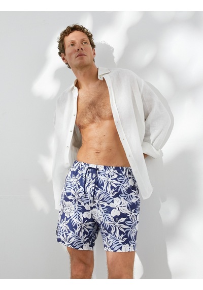Koton Deniz Şortu Çiçek Baskılı Beli Bağcıklı Cepli Mavi Desenli 3sam00046bw 3SAM00046BW6D7 Koton Deniz Şortu Çiçek Baskılı Beli Bağcıklı Cepli Mavi Desenli 3sam00046bw 3SAM00046BW6D7
