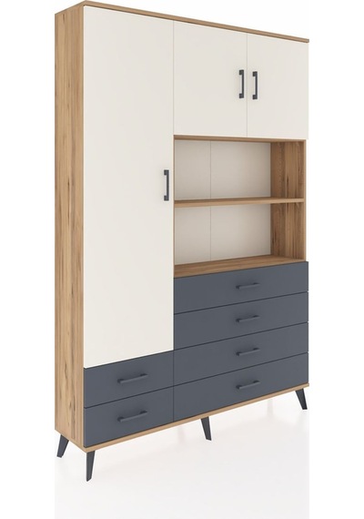 Arges Dolap 8 Raflı 6 Çekmeceli 3 Kapaklı 132x30x195 Çam-aytaşı/antrasit Aytası/antrasıt Arges Dolap 8 Raflı 6 Çekmeceli 3 Kapaklı 132x30x195 Çam-aytaşı/antrasit Aytası/antrasıt