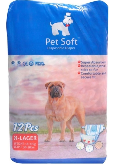 Pet Soft Köpek İçin Alt Tuvalet Bezi XL Boy 12'li 8 - 58 CM