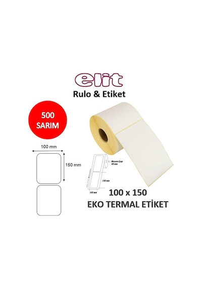 Elitrulo Barkod Etiketi 100x150 Termal 500 Adet