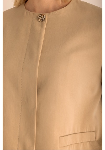Aker Camel Yakasız Kısa Ceket Camel Camel