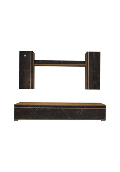 Decoraktiv Eko 5d Mdf Std Tv Ünitesi Tv Sehpası Pera - Siyah Mermer