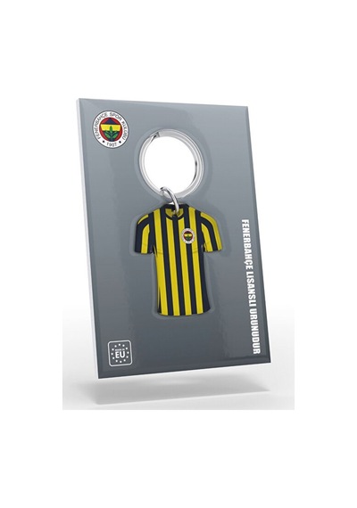 Fenerbahçe Lisanslı Çubuklu Forma Çift Taraflı Anahtarlık Kanarya Ahşap Kutulu Sarı - Lacivert