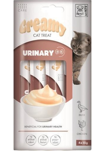 M-pets Creamy Urinary Tavuklu Ve Ördekli Kedi Ödülü 4x15 Gr