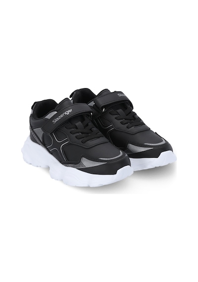 Slazenger Fıffy Unisex Çocuk Cırtlı Siyah / Gümüş Günlük Spor Ayakkabısı