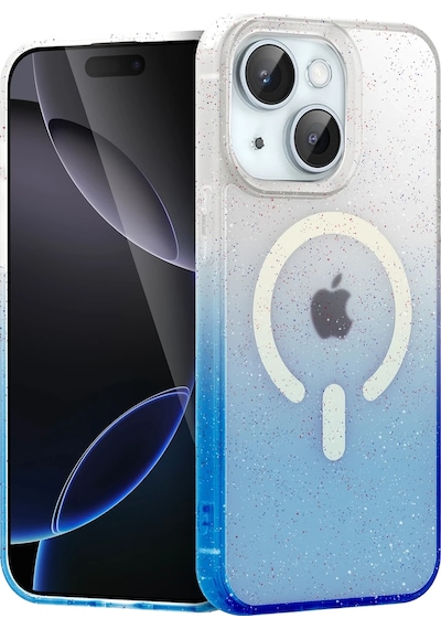 Mey İthalat Apple Uyumlu iPhone 15 Plus Pummel Shiny Magsafe Kapak - Mavi