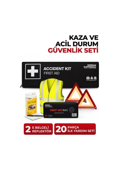 Araç Acil Durum Ve Kaza Seti 20 Parça İlk Yardım