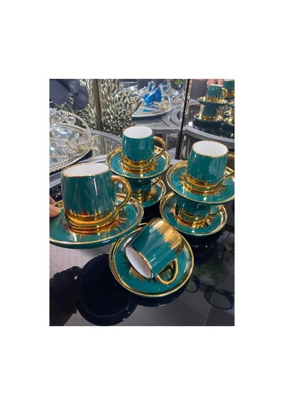 Voice Porselen Kahve Fincanı Takımı Yeşil Yeşil Gold - 620027262 Yeşil Gold - 620027262 Yeşil Gold