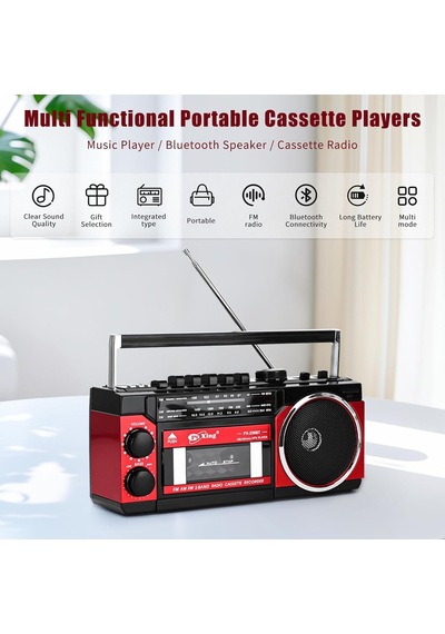 Kaset Çalar, Taşınabilir Kaset Teyp Çalar, Fm/am/sw Frekans Bandı Destekli Kaset Kaydedici, Kas