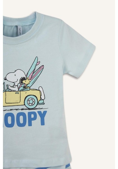 Defacto Snoopy Desenli 2li Pijama Takımı Erkek Bebek H3501a526smbe61 Mavi-be61