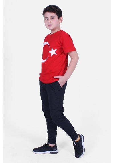 Fyk Kids Atatürk Baskılı Imzalı Unisexs Takım Kırmızı