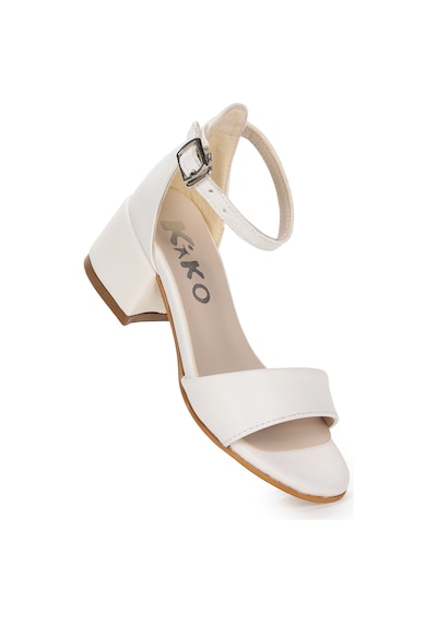 Kiko Kids Sheila Cilt Günlük Kız Çocuk 4 Cm Topuklu Sandalet Abiye Ayakkabı Sedef