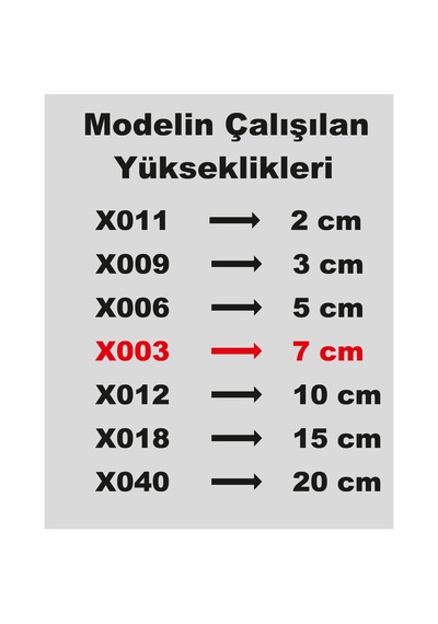 Stencil Harf Boyama Şablonu X003 Harf Yüksekliği 7 Cm