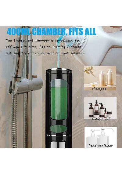 Vıvo 1 Adet Siyah 400 Ml Manuel Şampuan Sıvı Tutucu Banyo, Mutfak, Lavabo, Dezenfektanı Sabunluk V-52 Siyah