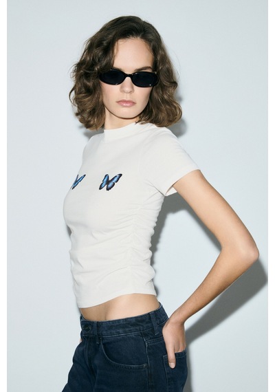Grımelange Vunıka Kadın Yumuşak Kumaşlı Baskı Detaylı Slim Fit Beyaz T-shirt Beyaz Grımelange Vunıka Kadın Yumuşak Kumaşlı Baskı Detaylı Slim Fit Beyaz T-shirt Beyaz