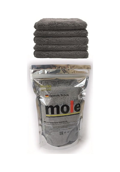 Mole Mikrofiber Çift Yüzlü Oto Kurulama Havlusu 50 70 440gsm Paket İçeriği 1 Adet- Renk Antrasit