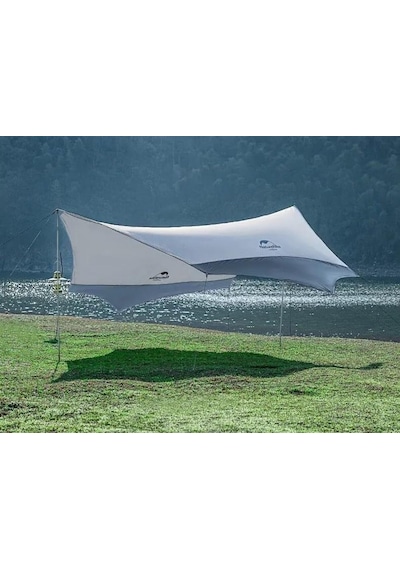 Naturehike Hexagon Sunrise Canopy 3.5x4 Mt Tarp Güneş Ve Rüzgar Koruma Tentesi Gri - Mavi