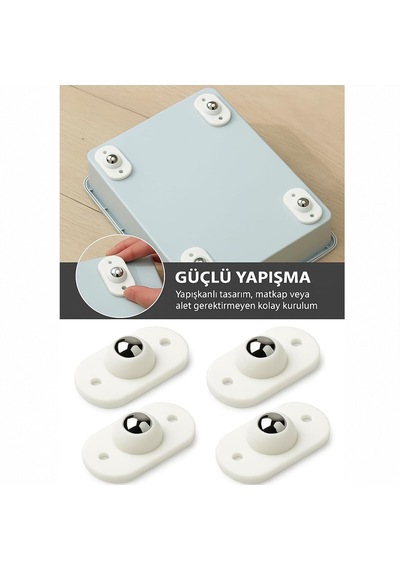 Kartelalı 4pcs Tek Bilya Tekerlekli Mobilya Eşya Taşıma Aparatı 360 8kg Taşıma Kapasite 5639