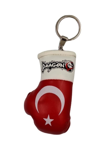 Dragondo Ac1329 Boks Eldivenli Anahtarlık Tek Kırmızı - Beyaz