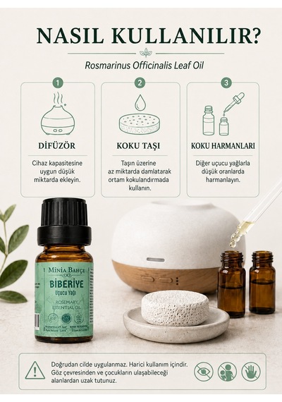 Biberiye Uçucu Yağı, %100 Saf, 10ml 10 ML
