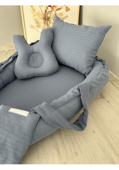 %100 Pamuk Çift Katlı Çift Kullanımlı Anne Yanı Yatağı Baş Yastığı Tavşan Yastık 40 x 90 x 10 CM