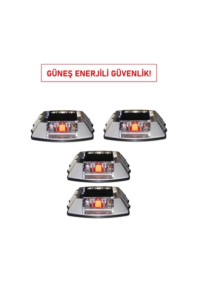 11921 Slk Solar Yol Butonu Güneş Enerjili, Alüminyum Gövde, 3+3 Led Flaşör, Ip65 Koruma