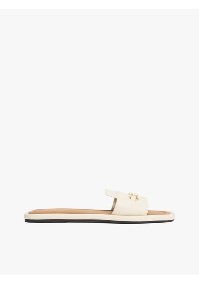 Tommy Hilfiger Leather Horsebıt Mule Kadın Bej Sandalet - Fw0fw08420