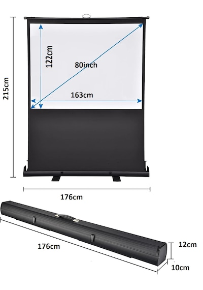 Peak 163x122 Cm Taşınabilir Pull Up Floor Projeksiyon Perdesi