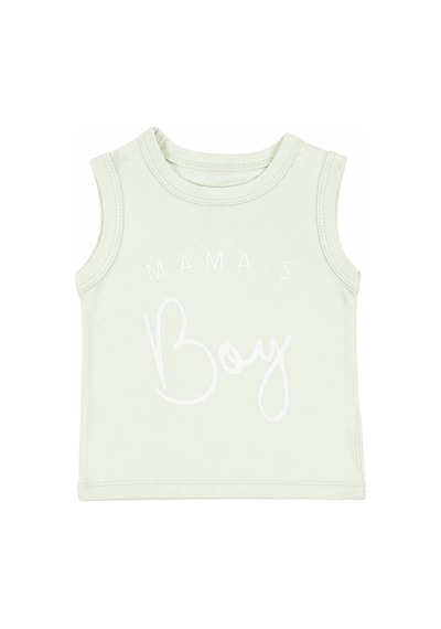 Bebegen Erkek Bebek Ekru Yeşil Mamas Boy Yazılı Şortlu 2'li Takım