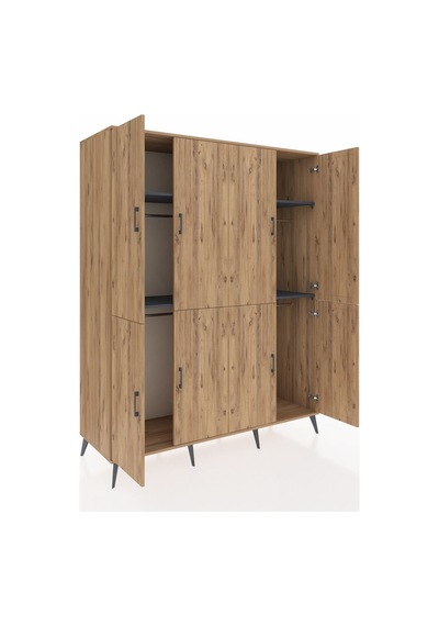 Kronos Gardrop 4 Raflı 8 Kapaklı 4 Askılı 176x59x221 Çam-çam/antrasit Çam/antrasit Kronos Gardrop 4 Raflı 8 Kapaklı 4 Askılı 176x59x221 Çam-çam/antrasit Çam/antrasit