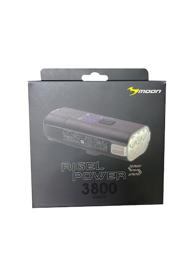 Moon Rigel Power S 3800 Lümen Usb Şarjlı Bisiklet Ön Far Siyah