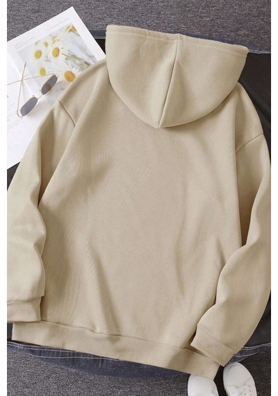 Unisex Come To The Woods Baskılı Oversize Sweatshirt Siyah