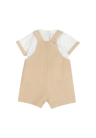 Chicco Erkek Bebek Kısa Kollu Tişört Ve Kısa Tulum Takım 09101152000000 000061 Bej