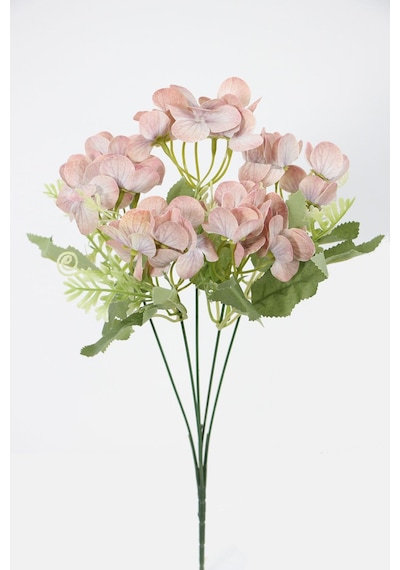 Yapay Küçük Islak Ortanca Demeti 32 Cm Pastel Somon