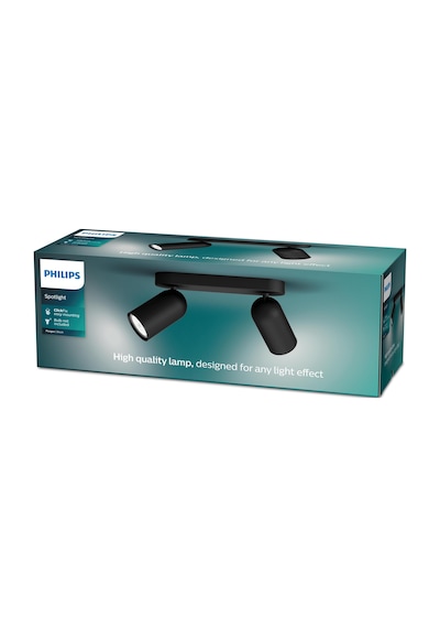 Philips myLiving Pongee Tavan/Duvar 2'li Siyah Spot Lamba GU10 Duy (Ampul birlikte verilmez)
