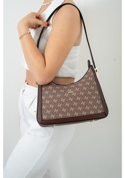 Silver Polo Sp1187 Kadın Omuz Çantası Monogram Kahve-kahve