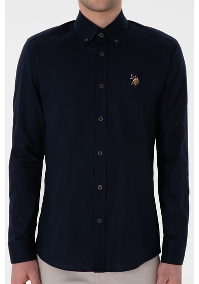 U.S. Polo Assn. U.s. Polo Assn. Pamuk Uzun Kol Slim Fit Gömlek 2082904 Siyah